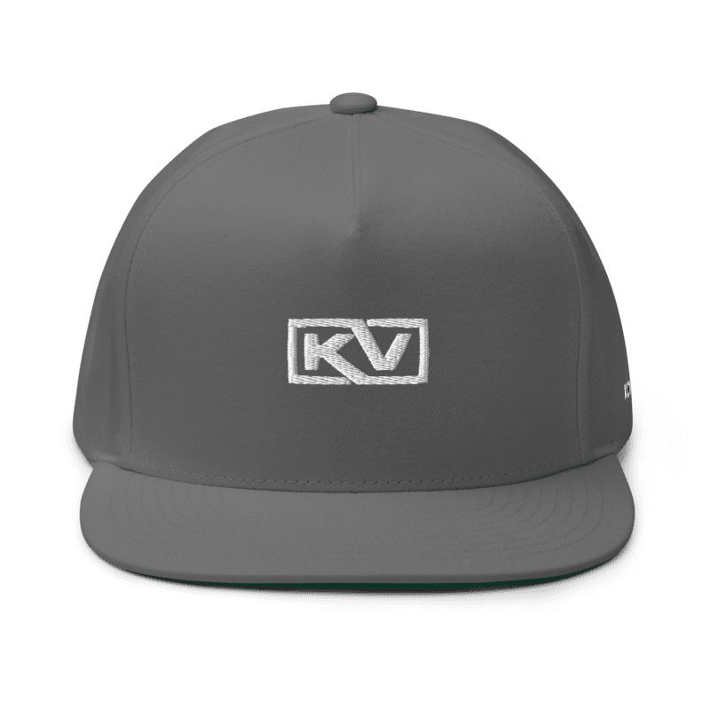 KOVEAY Classic Flat Cap – Grey | Embroidered Snapback Cotton Cap